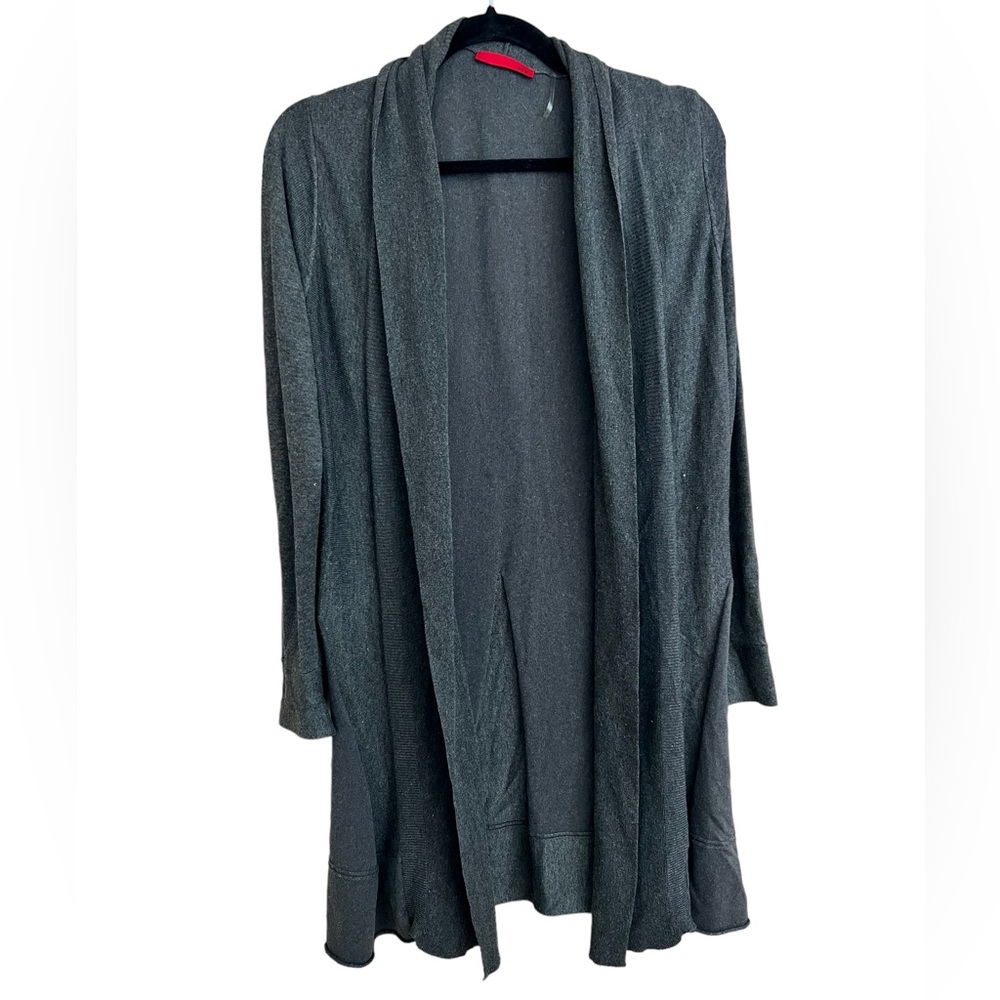 RED | GRAY OPEN KNIT CARDIGAN